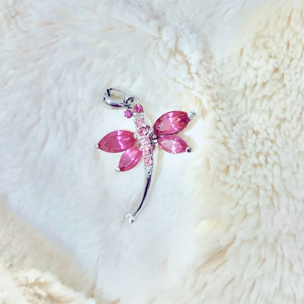 Beautiful pink dragonfly charm